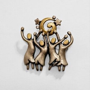 DD Pewter and Copper Brooch